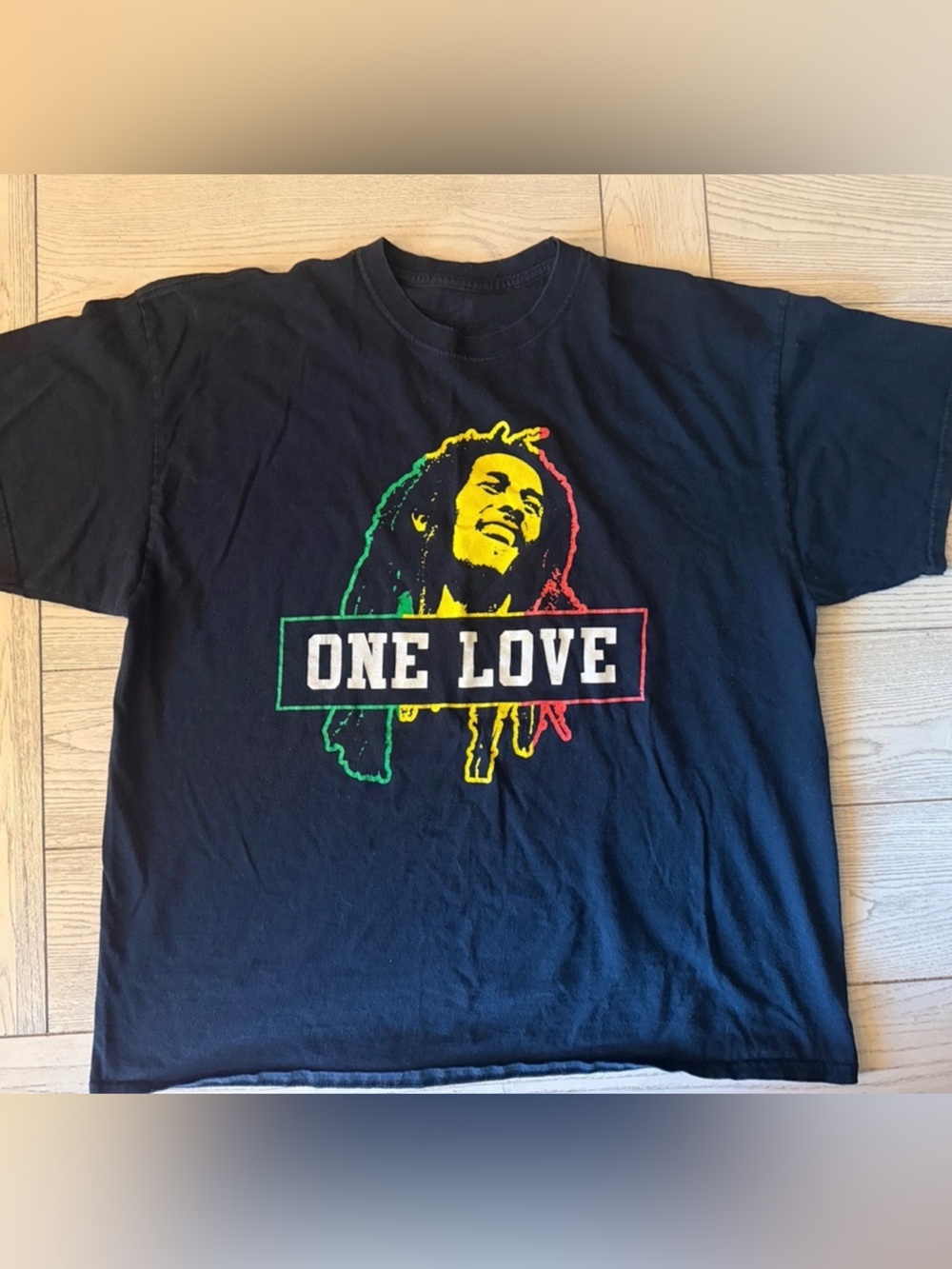 Black 'One Love' Short Sleeve Graphic Tee